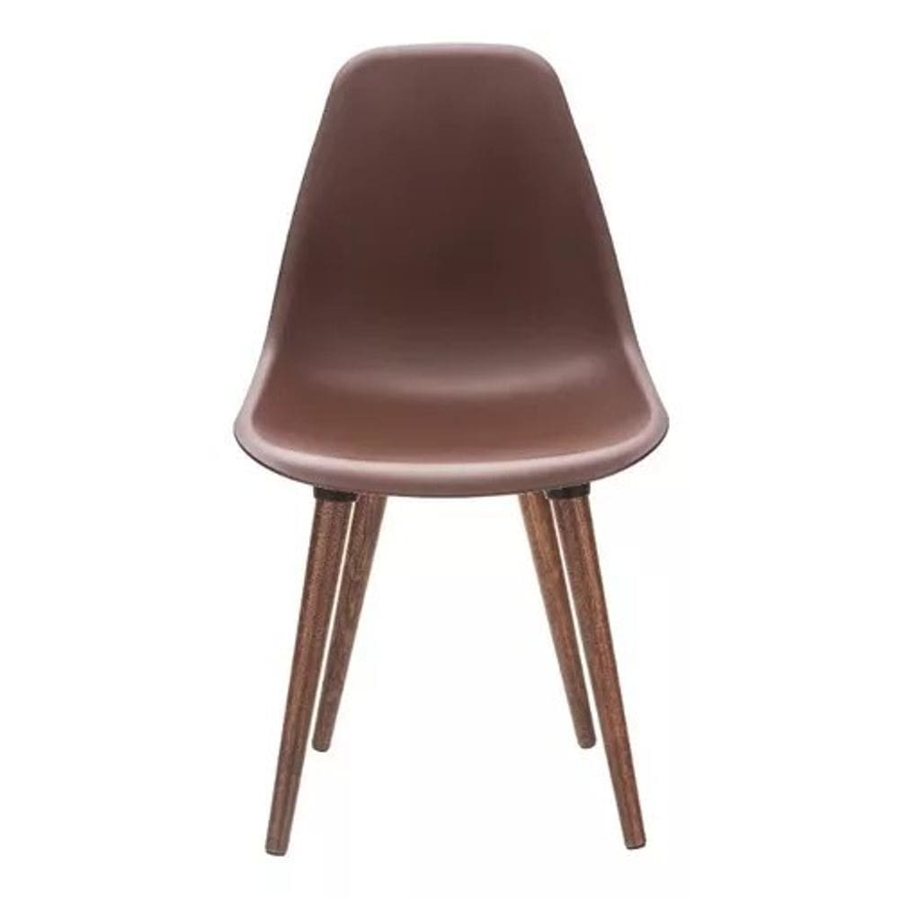 Cadeira Fixa Concha Eames Pé Madeira Natural 110kgs