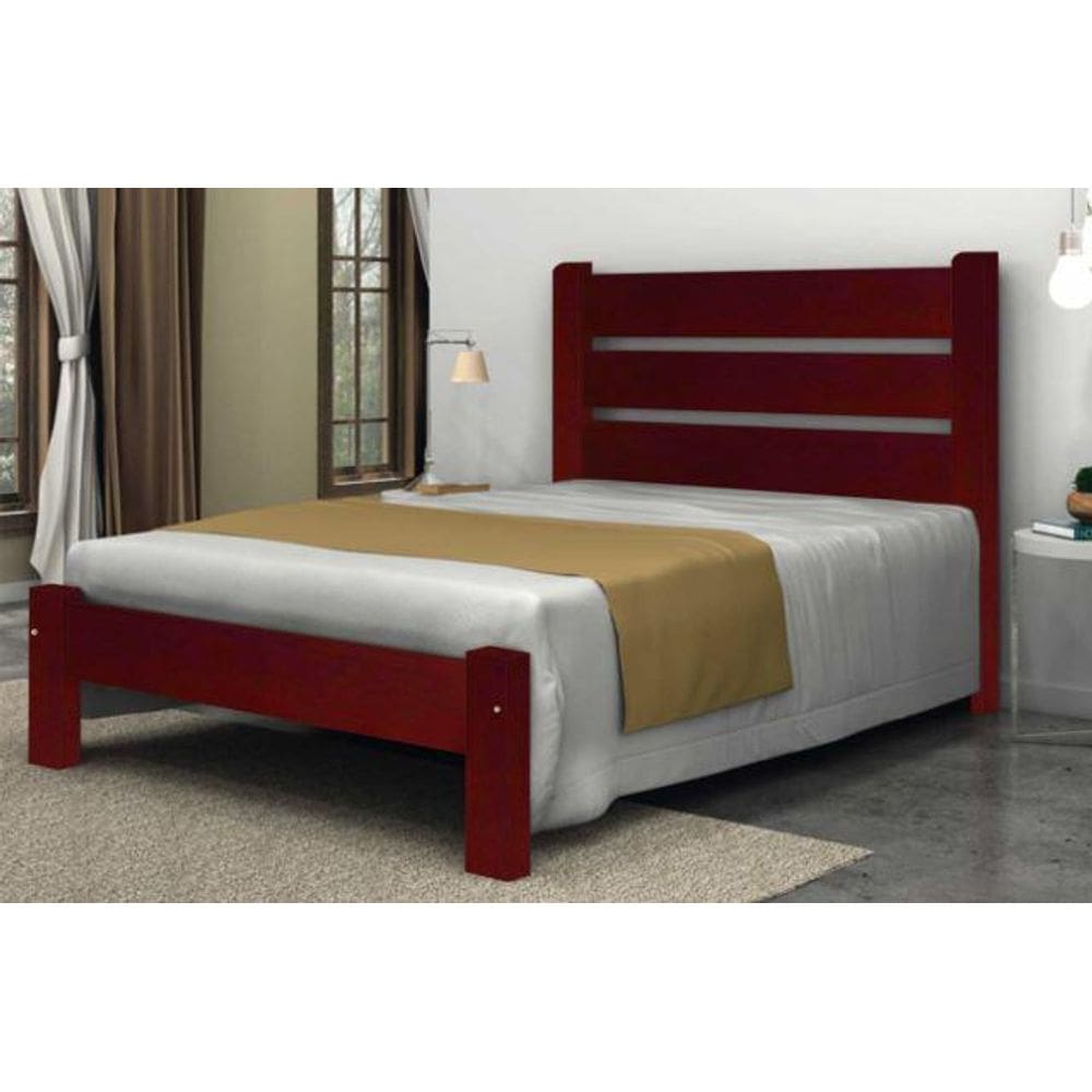 Cama Queen Size Maiorca de Madeira Maciça Tauari