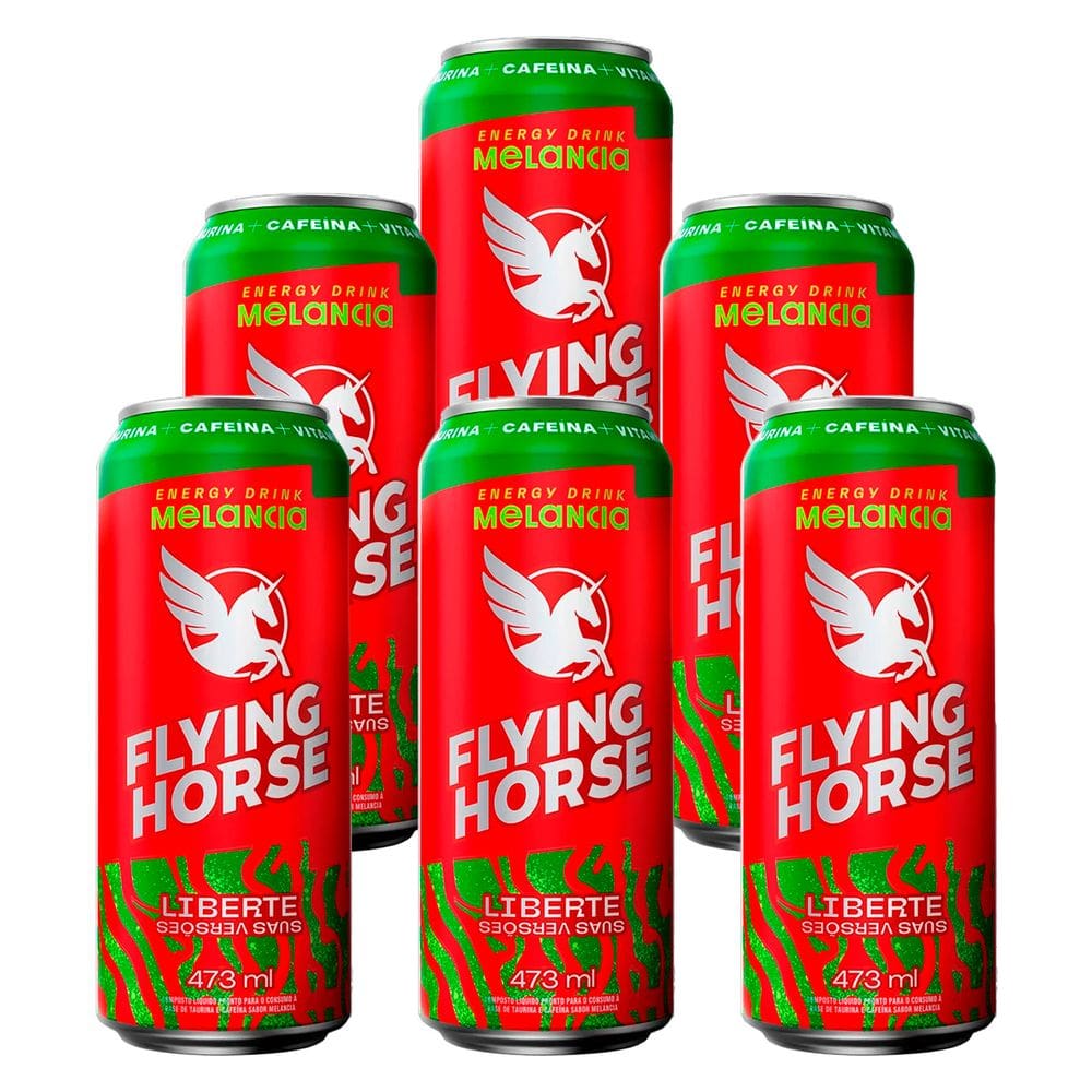 Energético Flying Horse Energy Drink Melancia 473ml 6 Unidades