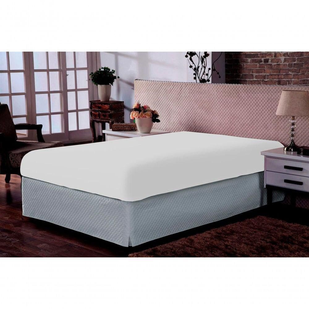 Lençol De Malha Casal Com Elástico 100% Algodão - Linha Casa - Branco