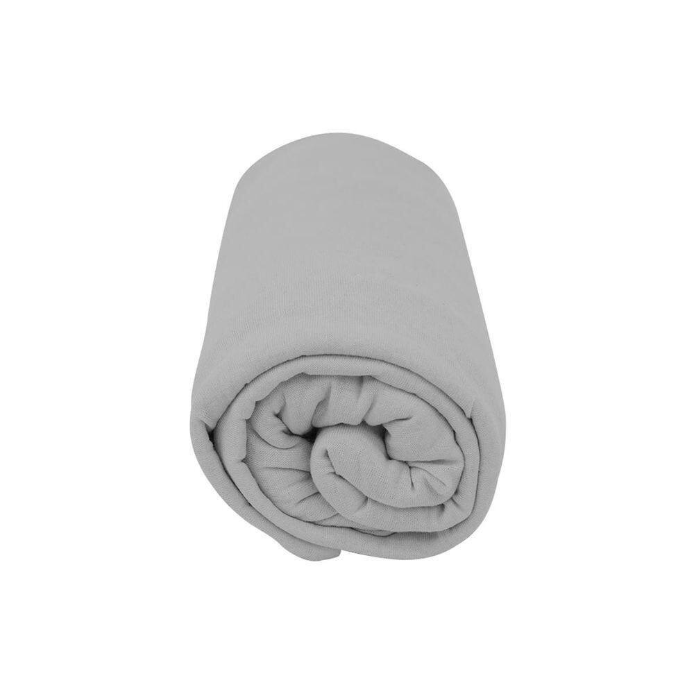 Lençol De Malha Solteiro Com Elástico 100% Algodão - Linha Casa - Cinza