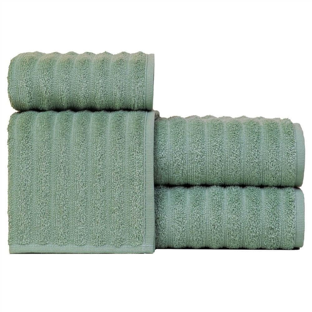 Jogo De Toalhas Fio Penteado Gigante 4 Peças - Soft - Verde