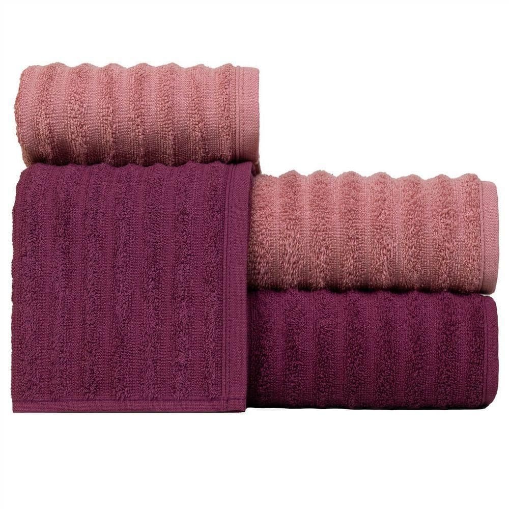 Jogo De Toalha Gigante Fio Penteado - 3 Banhão E 3 Rosto - Soft - Cores Masculinas