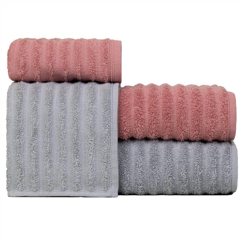 Jogo De Toalha Gigante Fio Penteado - 5 Banhão E 5 Rosto - Soft - Cores Masculinas