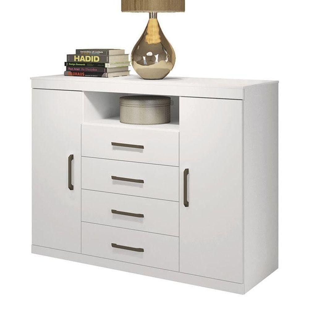 Cômoda Havana Master 2 Portas E 4 Gavetas Branco - Santos Andirá Branco