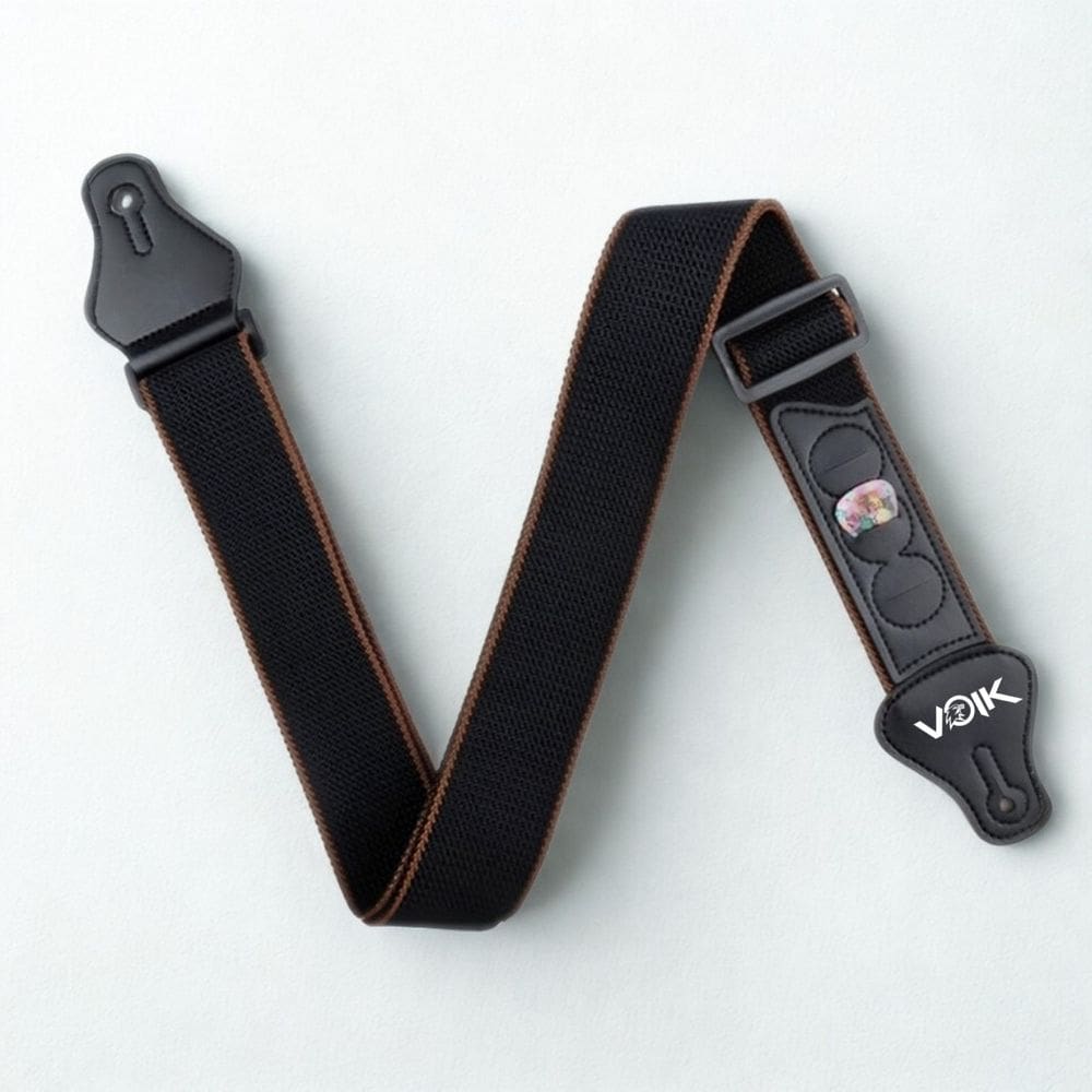 Correia P/ Guitarra Violão C/ Porta Palheta Voik VCPP-13 Black