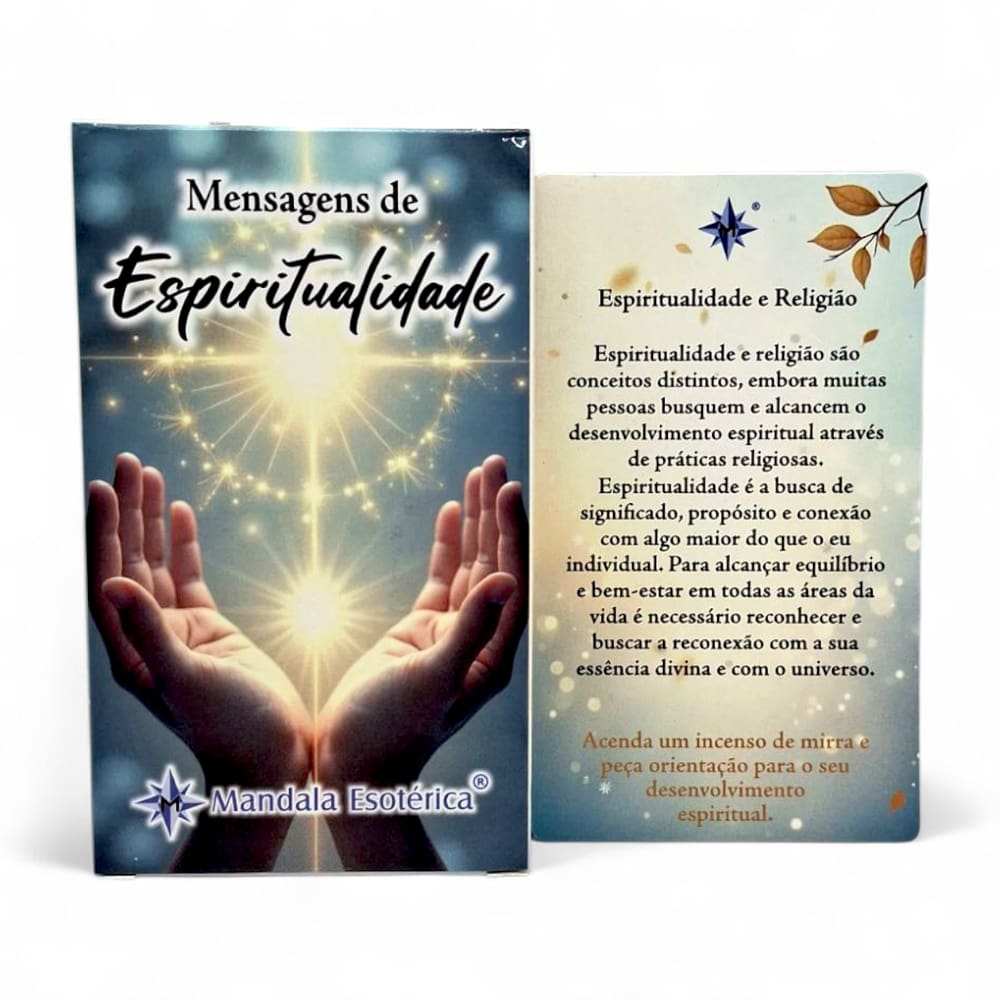 Baralho Mensagens de Espiritualidade 52 Cartas Plastificadas