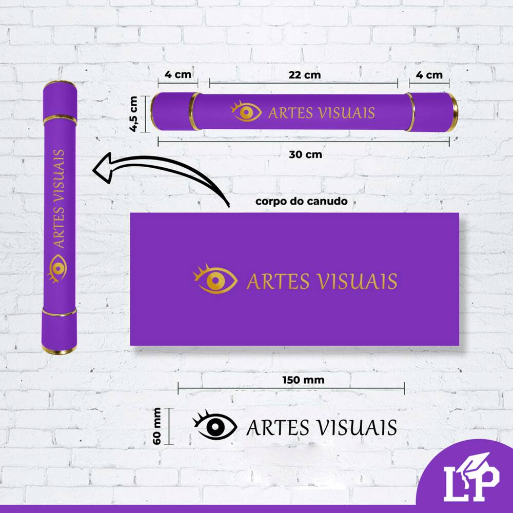 Canudo de formatura personalizado Artes Visuais | Loja de Formatura