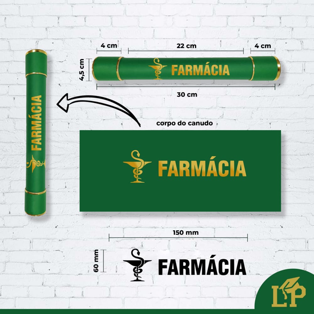Canudo de formatura personalizado Farmácia | Loja de Formatura
