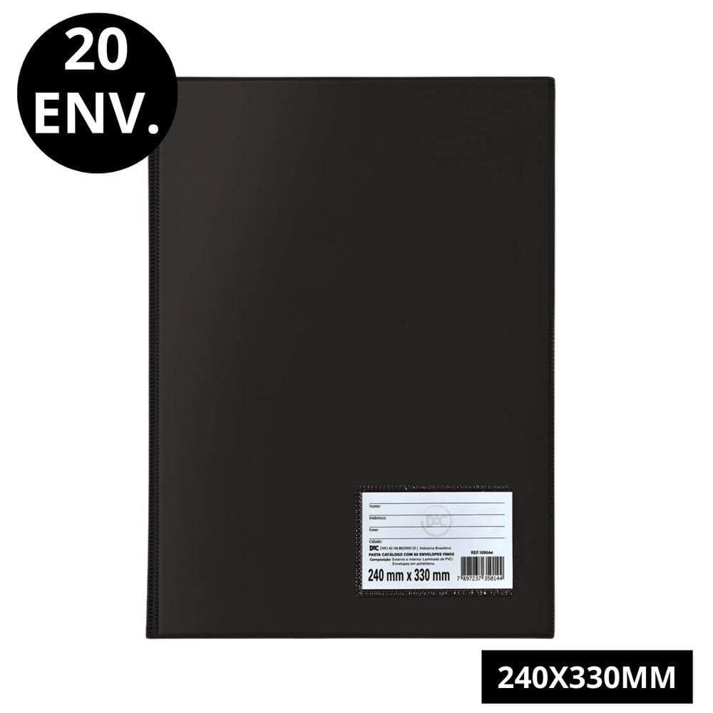 Pasta Catálogo Ofício Preta Dac - 20 Envelopes