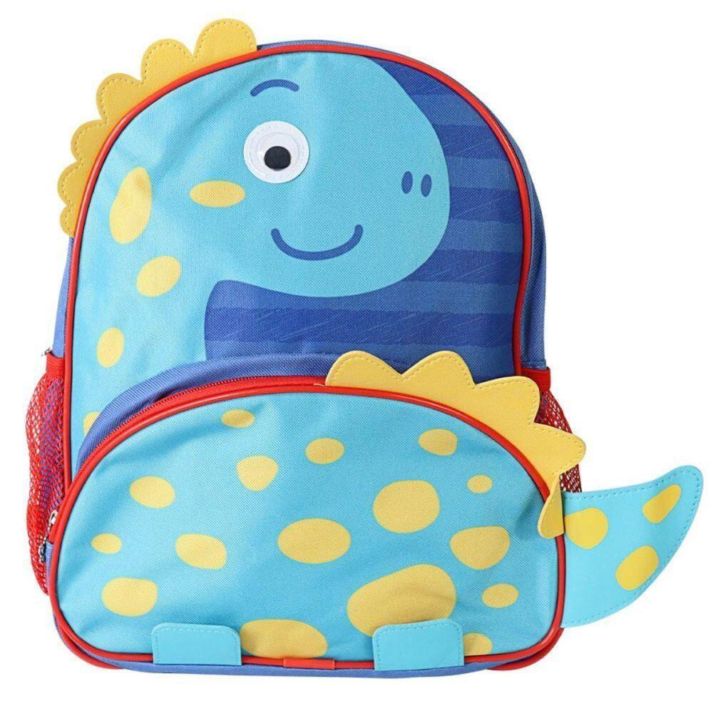 Mochila Dinossauro Azul Infantil 3d Pré Escolar Creche Viagens Maternidade Espaçosa Resistente Divertida Premium