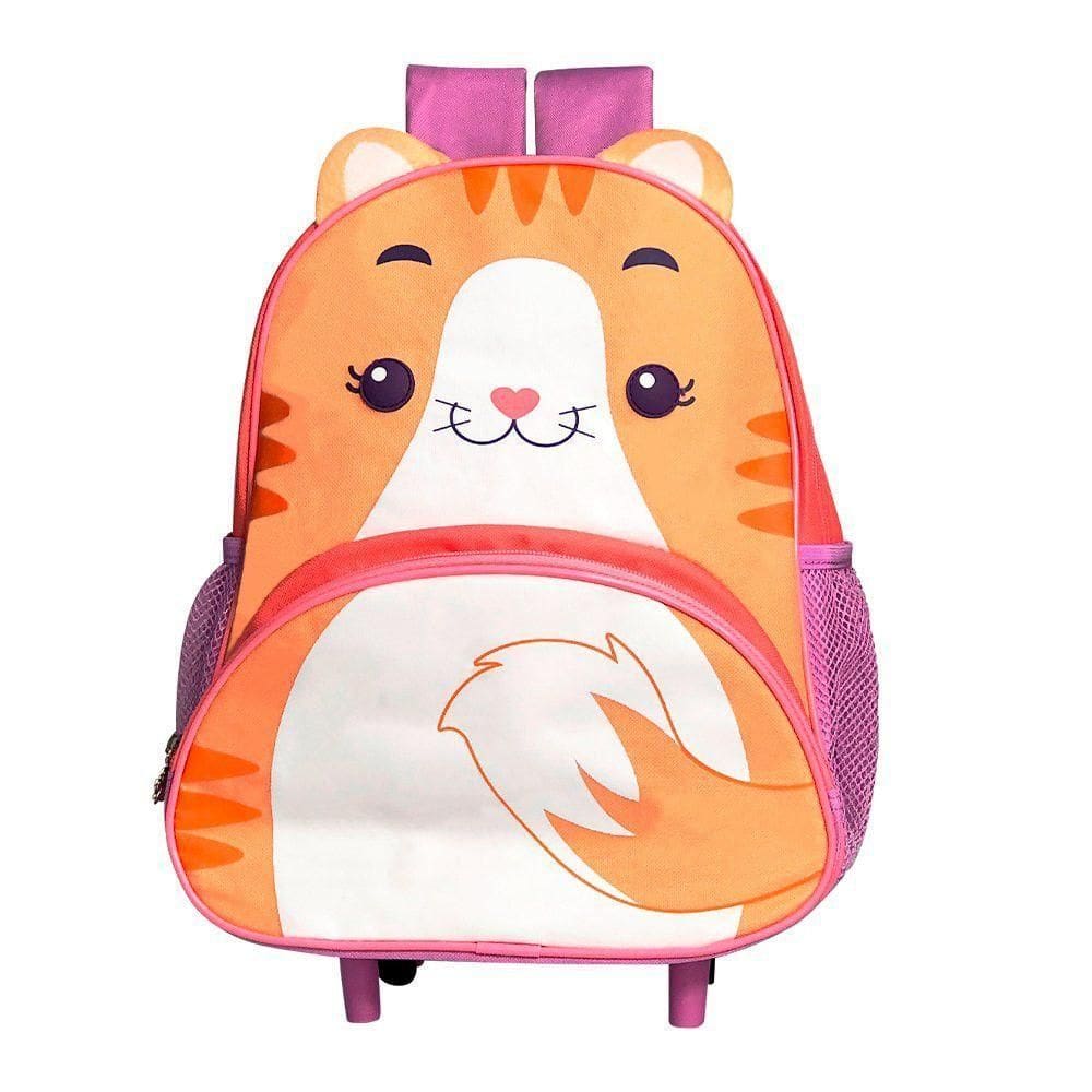 Mochila Infantil De Rodinha Gato Com Alça Retrátil 17 Litros