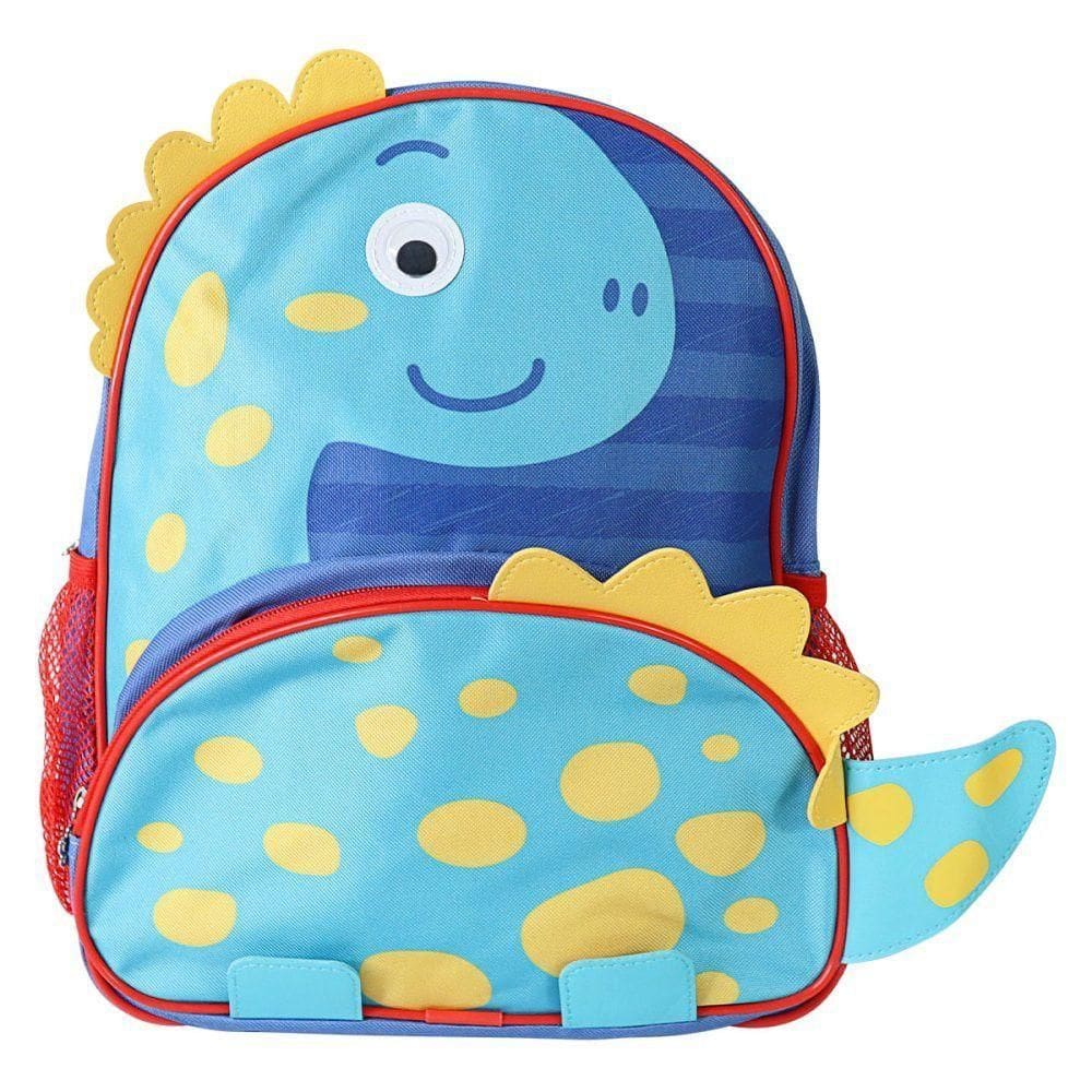 Mochila Escolar Infantil Dinossauro Azul