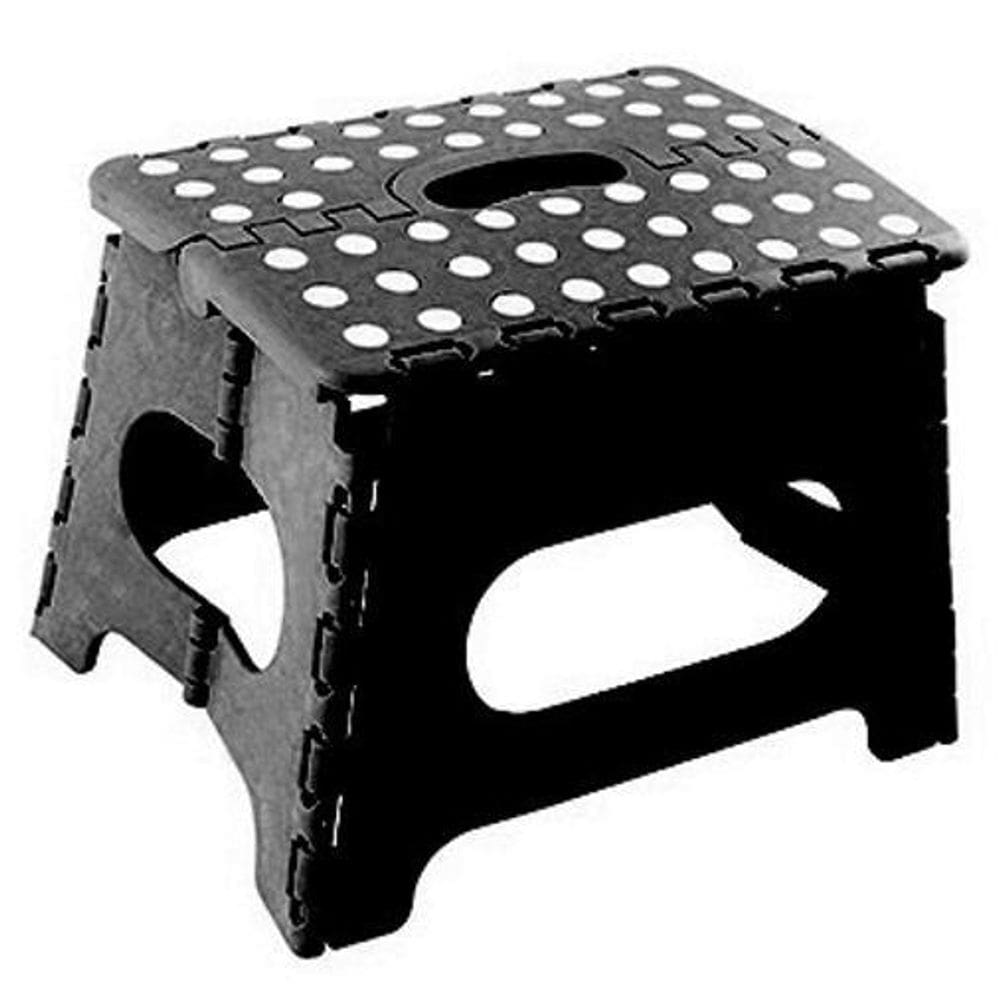 Banco Cadeira Banqueta Infantil Dobravel Banquinho Preto