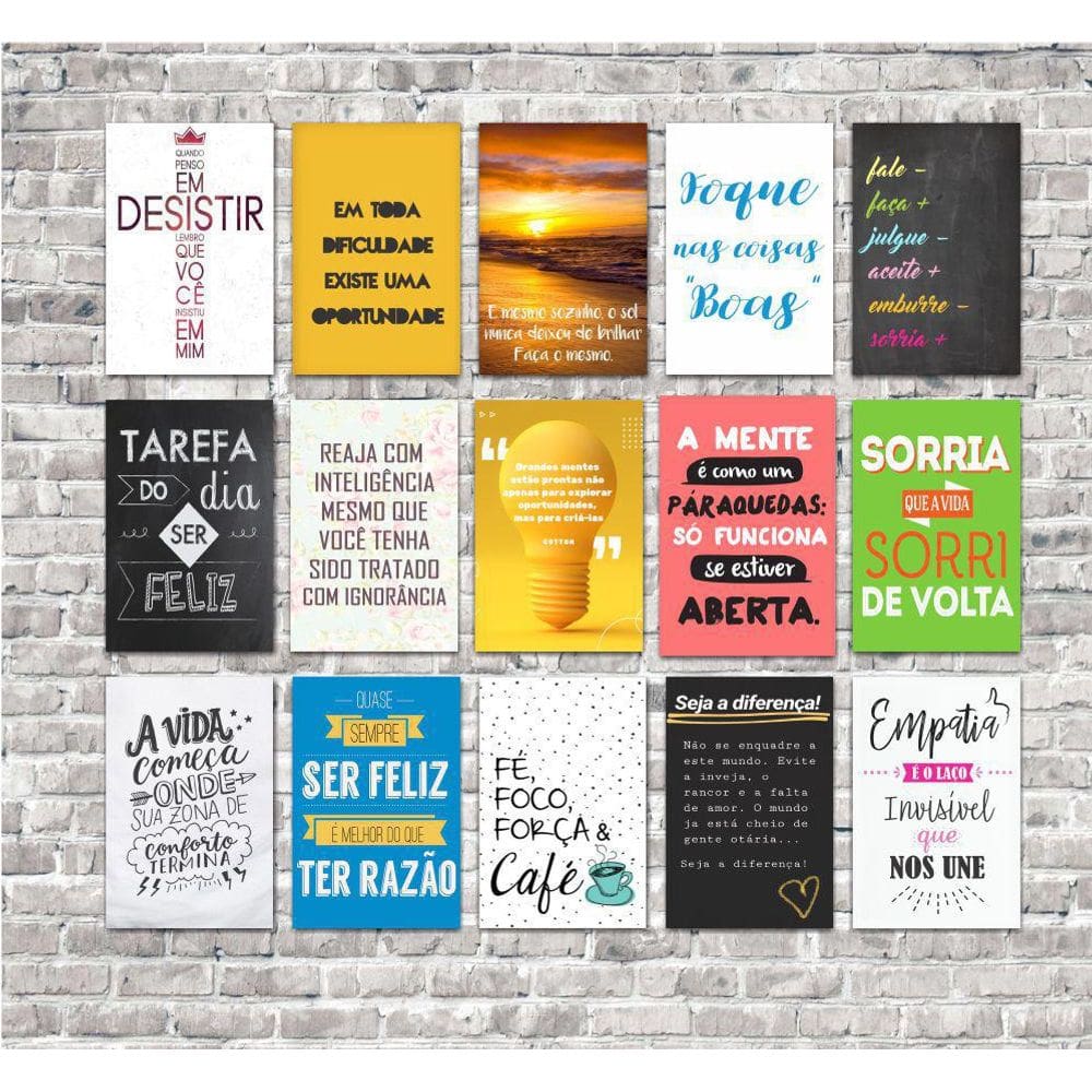 Kit 15 Placas 20X30 Decorativas No Mdf Adesivada Modelo 8