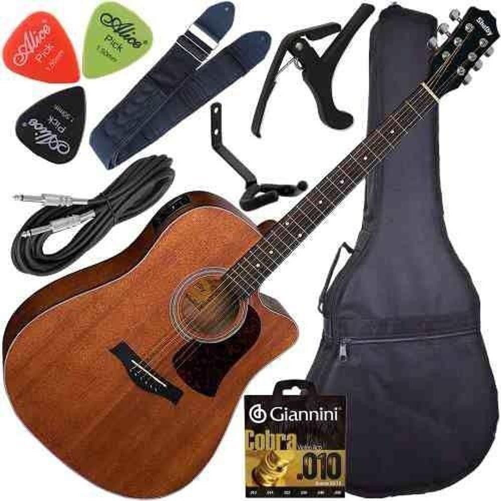 Kit Violão Shelby Sgd195C Eletroacústico Eq 3 Bandas Aço