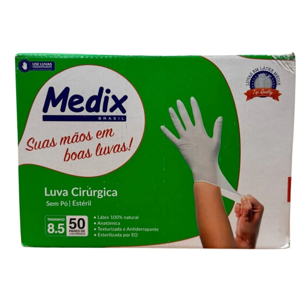 Luva Cirurgica Latex S Po Tam 8.5 Par 9460 - Medix