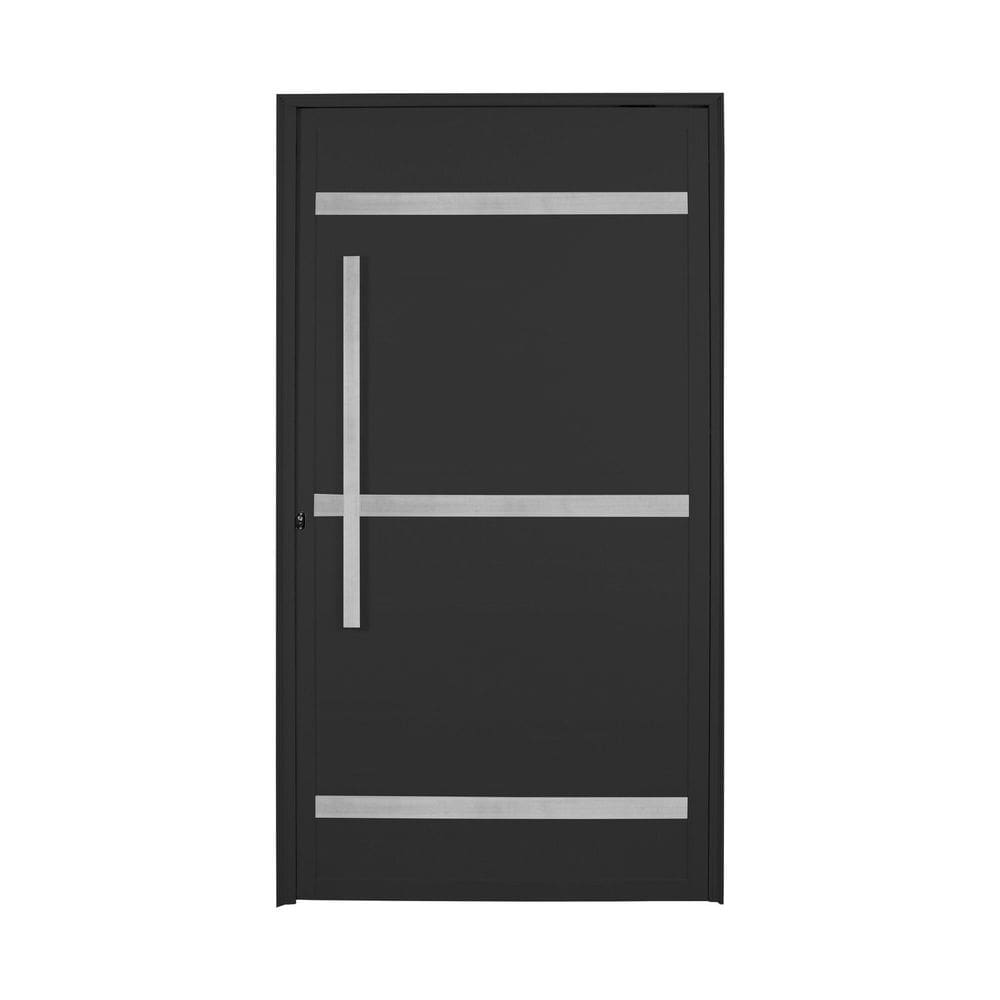 Porta de Aluminio Pivotante 220x120cm Lambril Project Mgm Preto