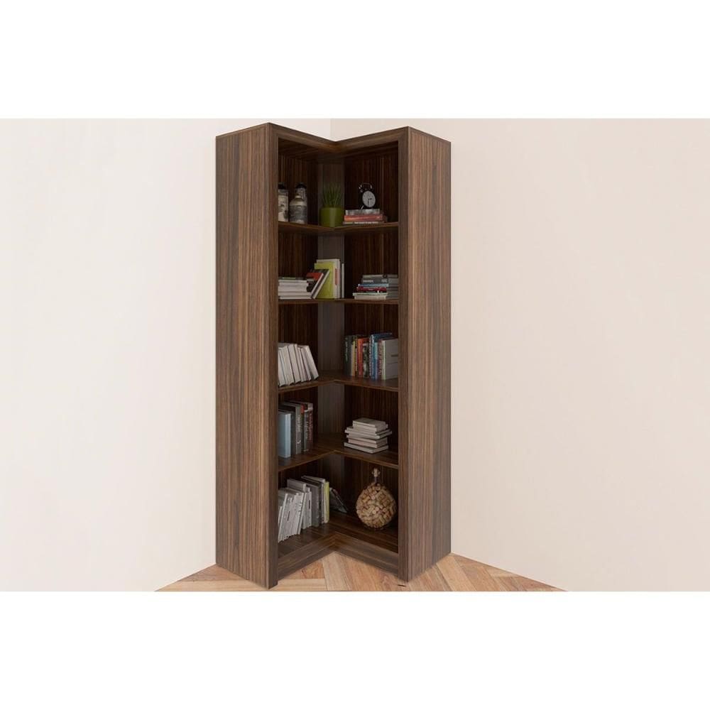 Modulado de Quarto ME4132 de Canto c/ 4 Prateleiras Nogal - Tecno Mobili