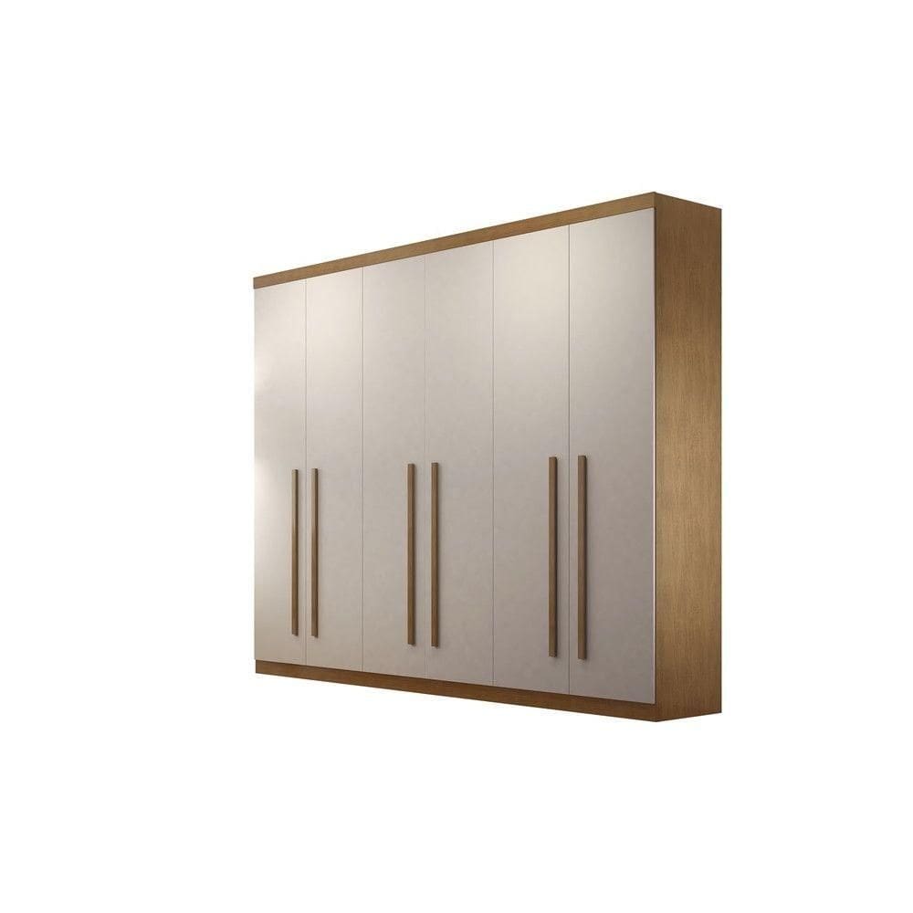 Guarda Roupa Casal 100% Mdf 6 Portas E 4 Gavetas Ruf Imbuia/off White/imbuia