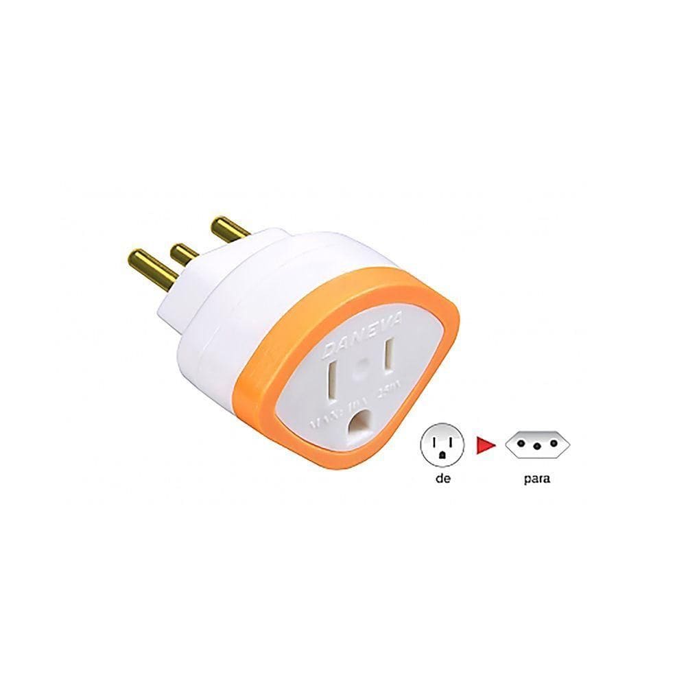 Adaptador Reverso Daneva Dn1629 2p+t 10a 250 Volts Cores...