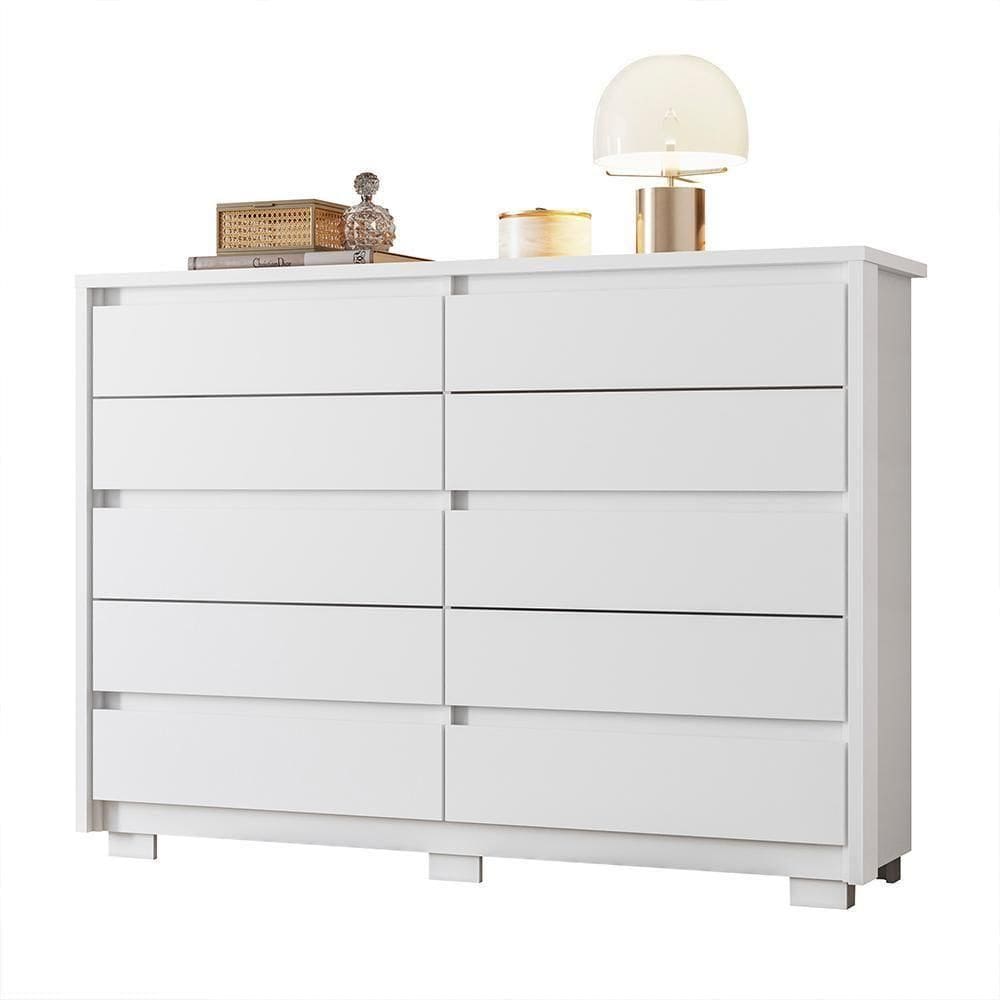 Cômoda Duetto 10 Gavetas Branco - Móveis Albatroz Branco