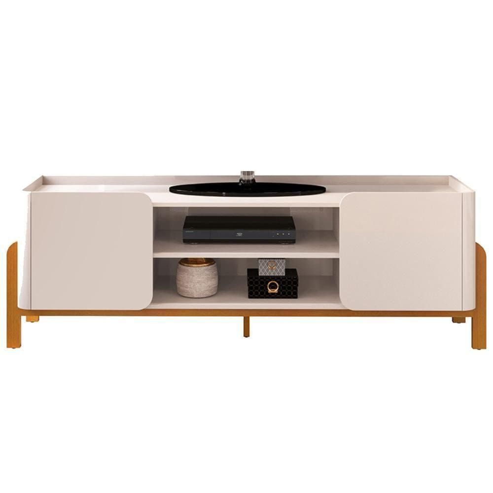 Rack Bancada 65 Pol 180 Cm Cher Off White Cedro Dj Moveis Off White Cedro