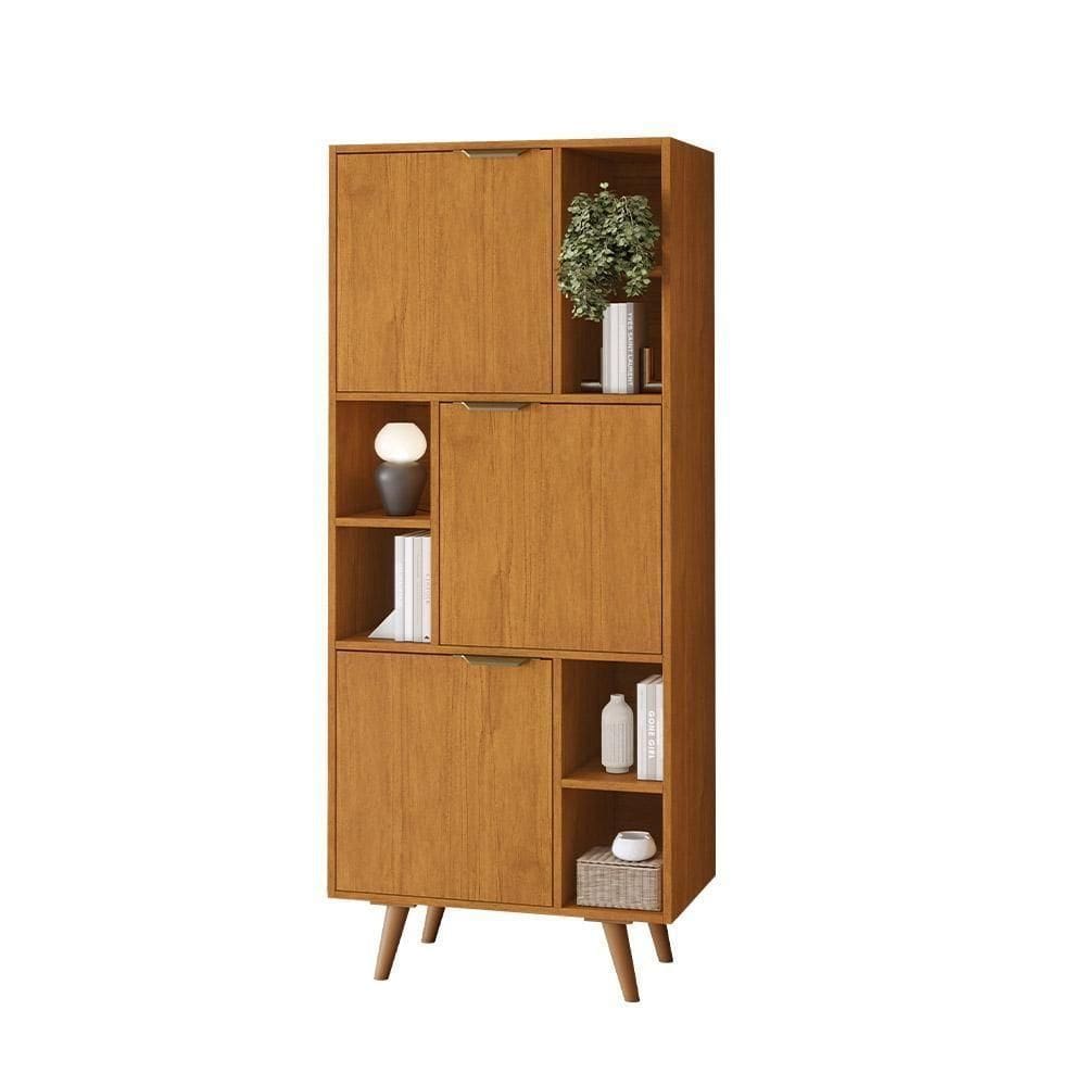 Estante Livreiro Office Aliança Com 3 Portas 5 Nichos Jcm Cinamomo