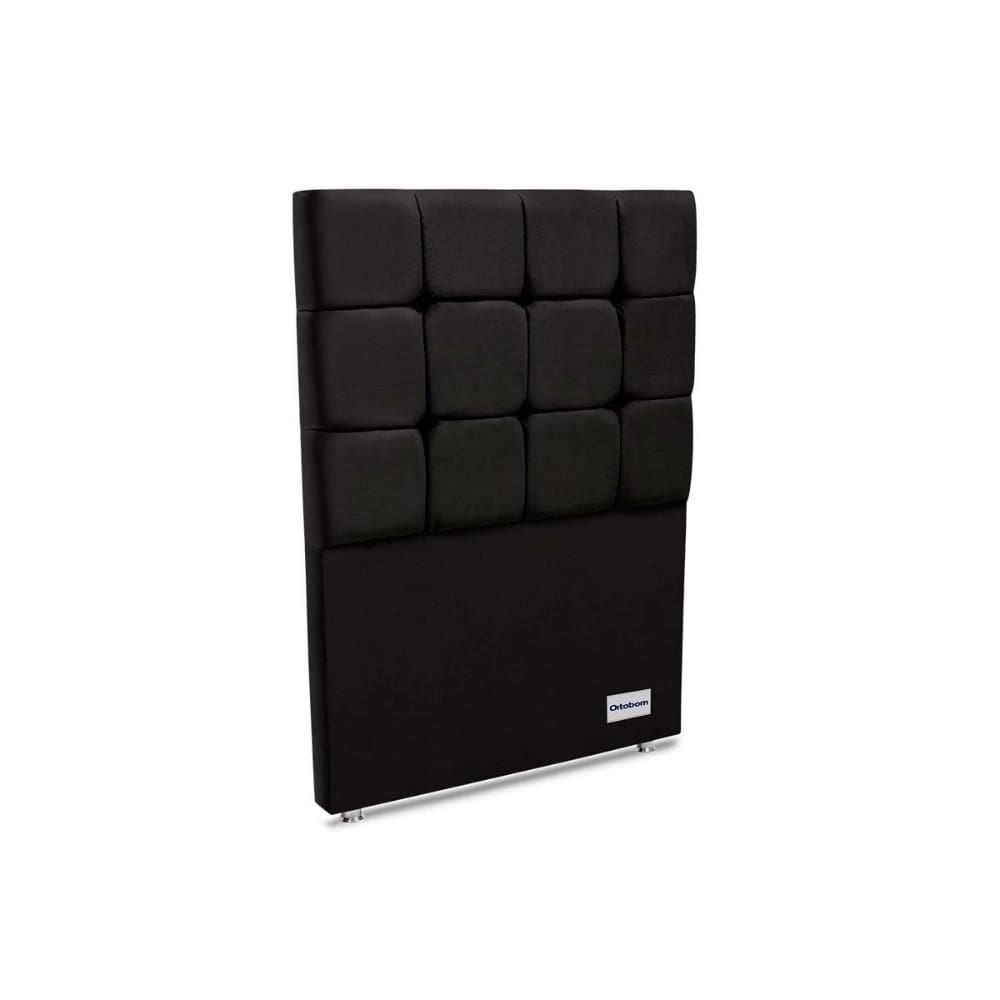 Cabeceira Cama Box Estofada Piave Veluto Solteiro - Suede Preto - Ortobom