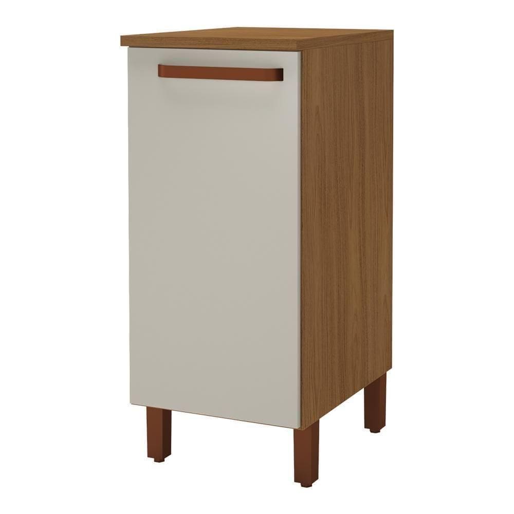Balcão De Cozinha Monza 40cm Freijó-off White Com Tampo Mdf - Indékes Freijó-off White
