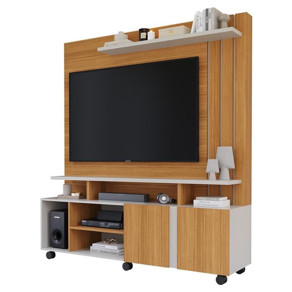 Estante Home Theater Valência Nature-off White Para Até 55? - Permóbili Nature-off White