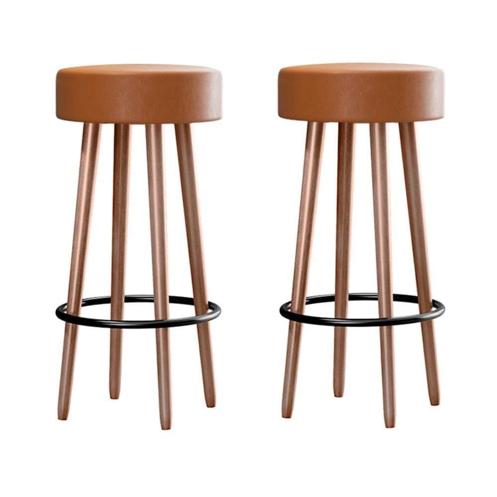Kit 2 Banquetas Berlin 70cm Couríssimo Amarula - Salaone Amarula