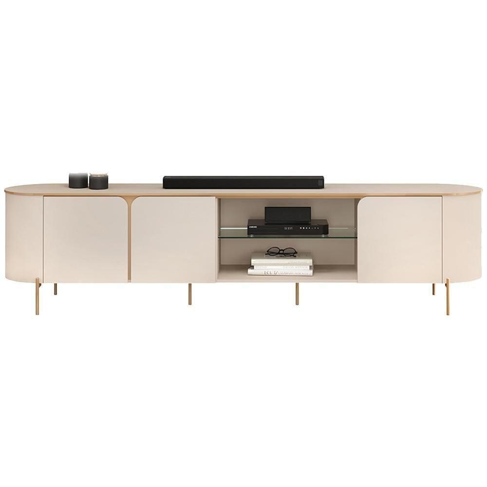 Rack Bancada 75 Pol 241 Cm Mdf Ariana Off White Dj Moveis Off White