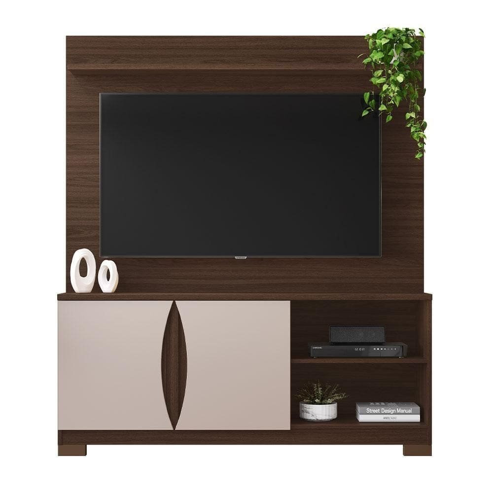 Home Com Painel Para Até 56 Polegadas União Jcm Café Off White
