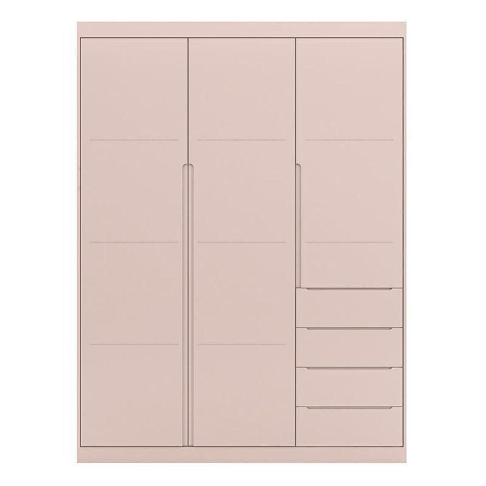 Guarda Roupa Infantil Pietra 3 Portas E 4 Gavetas Rosê - Pr Baby Rosê