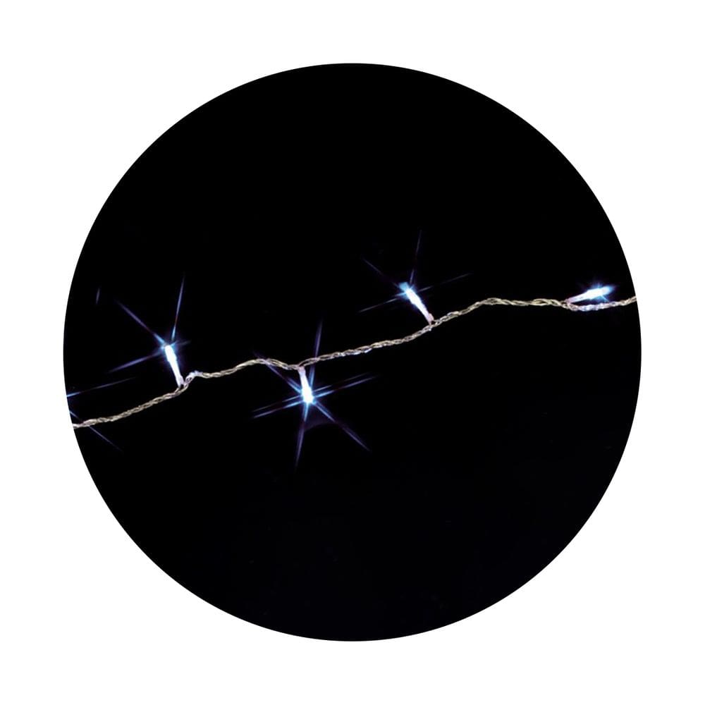 Cordão Com 50 Lampadas De Led Formato Pequena Gota 5 Metros Fio Crystal Cores:Branco