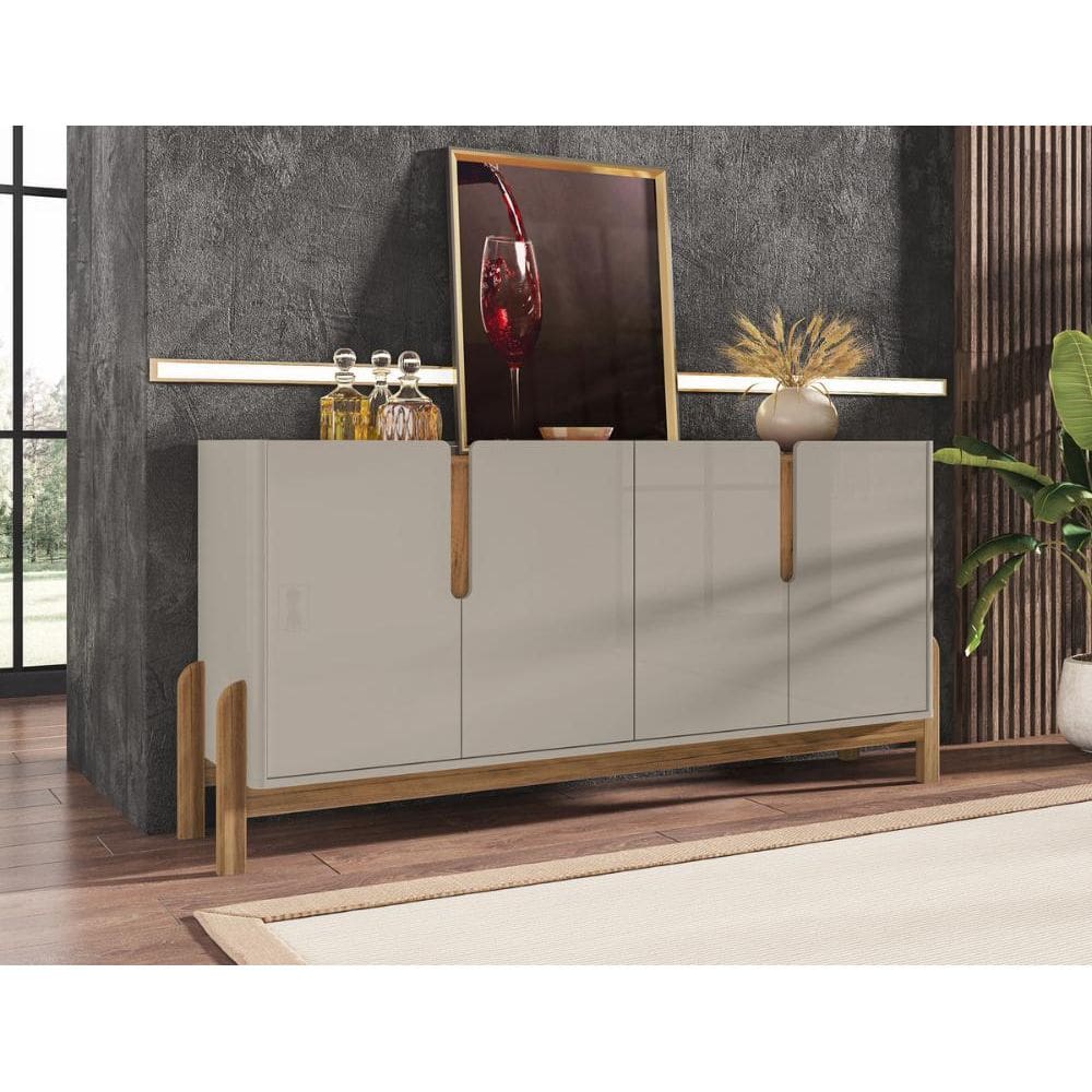 Buffet 4 Portas c/ Prateleiras Lizz 1,70 Off-White/Cedro