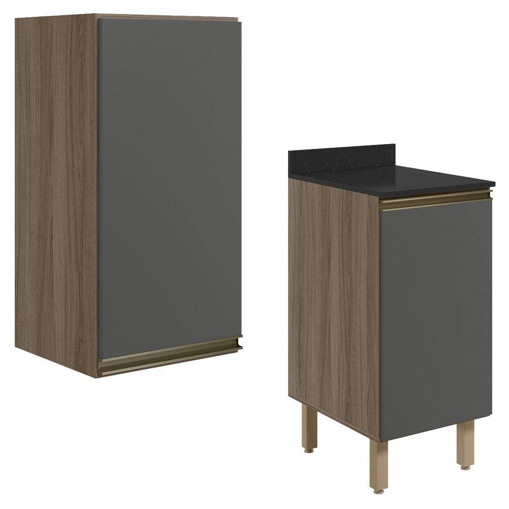 Armario Aereo Balcao 1 Porta 40cm MDF Kali Carvalho Toq Chumb0 Nicioli