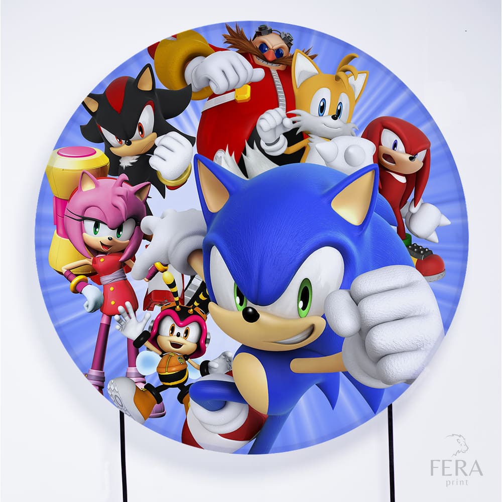 Painel Decorativo para Festa 1,80x1,80 metros Vesti Fácil com Elástico Sonic - Fera Print