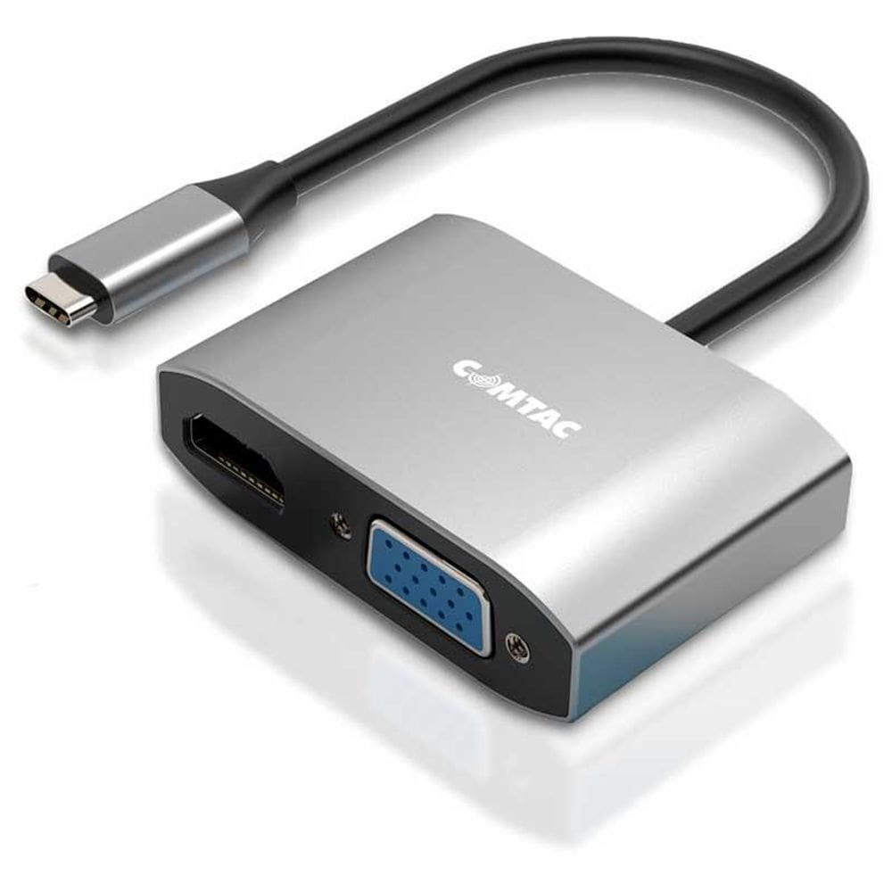 Adaptador Conversor USB-C para HDMI e VGA - 4k-30Hz - 1080p - Comtac 20119453