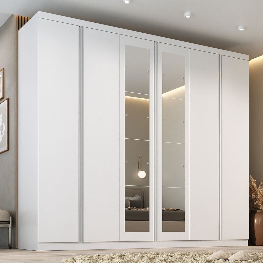 Guarda-roupa Casal com Espelho Monte Carlo Branco
