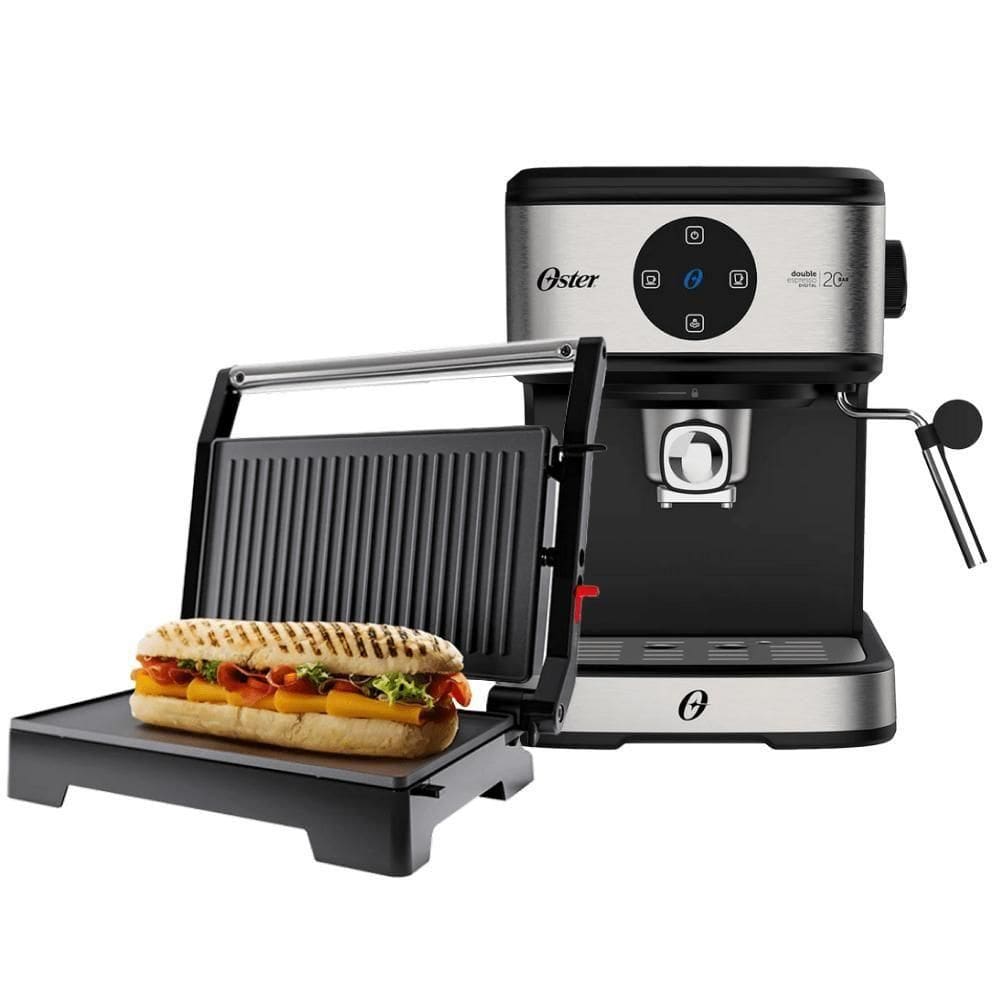 Kit Oster Cafeteira Espresso Digital E Mini Grill 110V