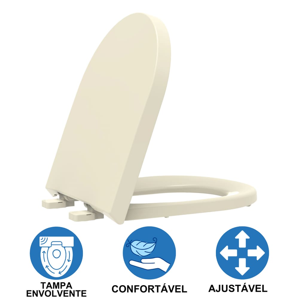 Tampa Assento Vaso Sanitário Deca Carrara Creme Tupan