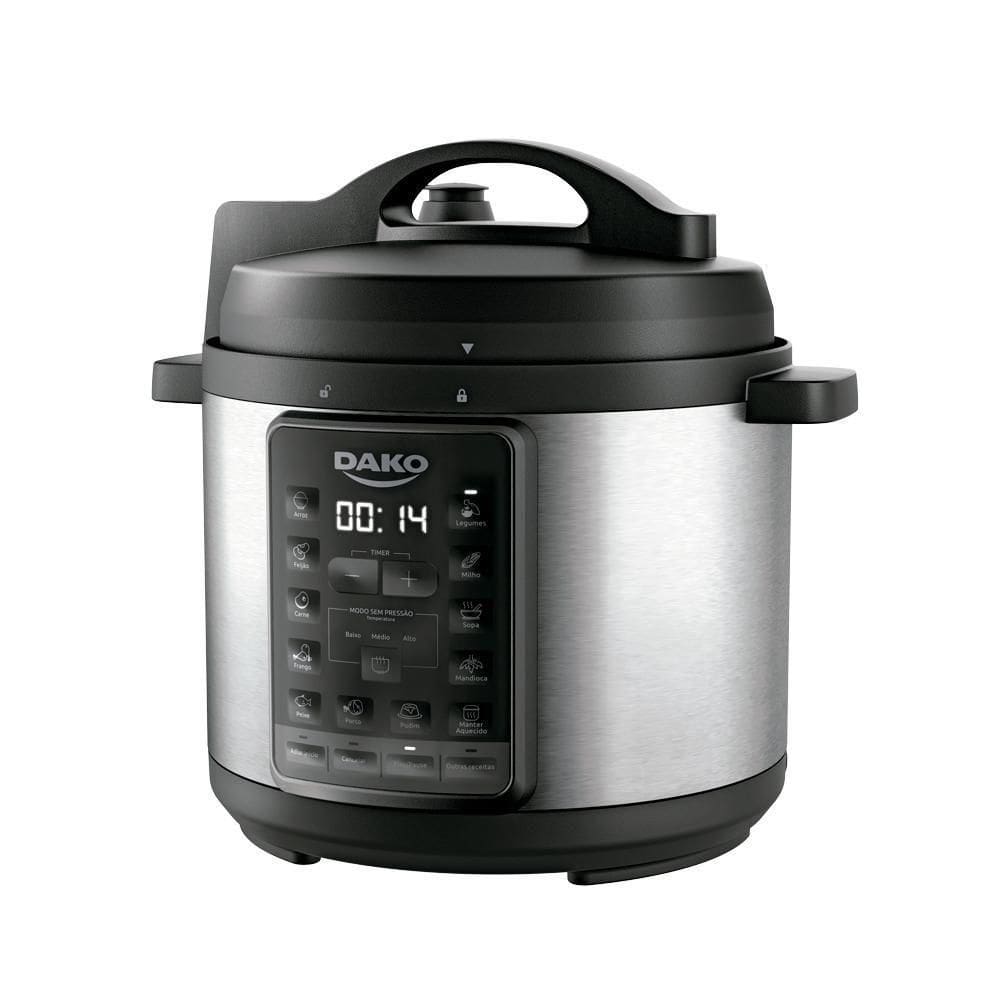 Panela De Pressão Elétrica Dako 1000w 6L Multifunções Preta 220V