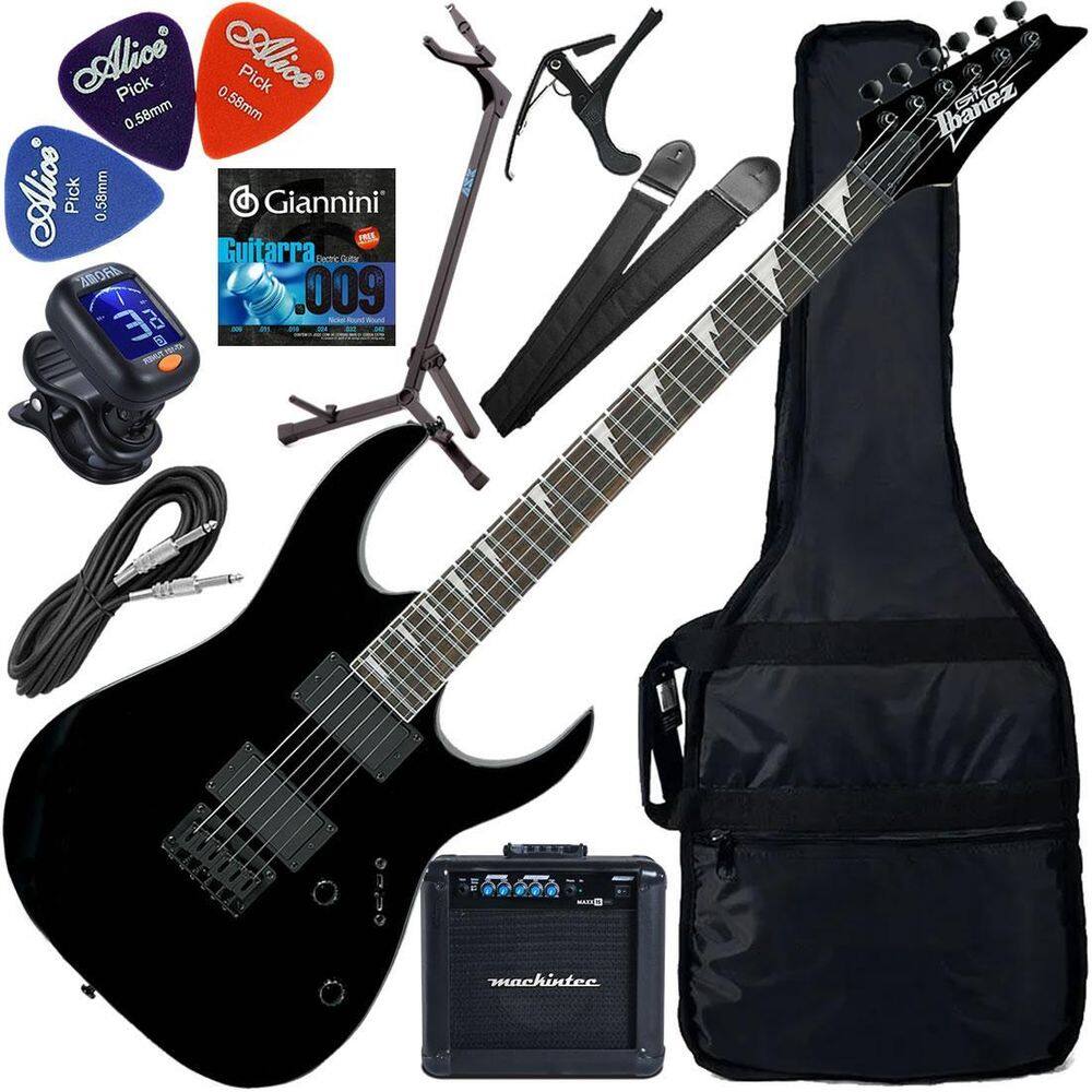 Kit Guitarra Ibanez Grg121 Dx Hh Black Flat Bkf Gx03