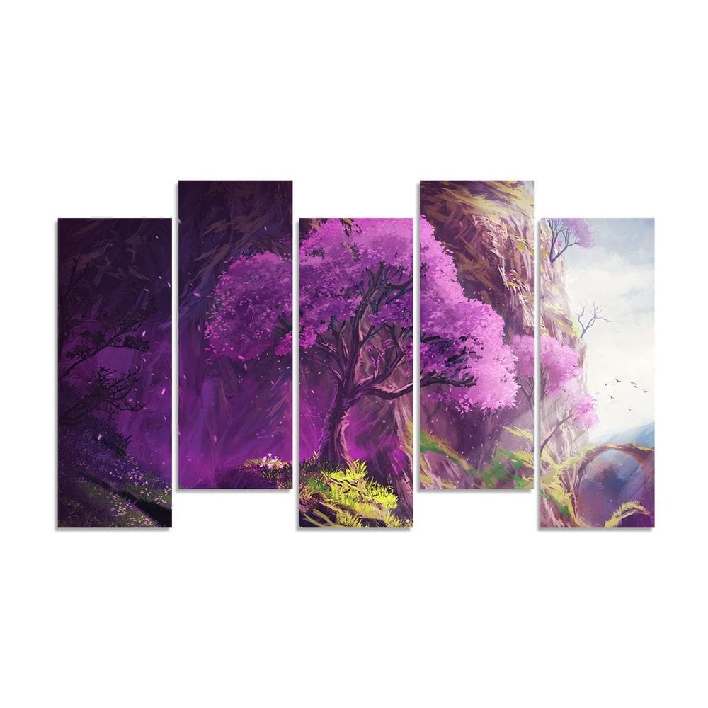 Quadro Decorativo Pintura Fantasia Mistico 5 Peças