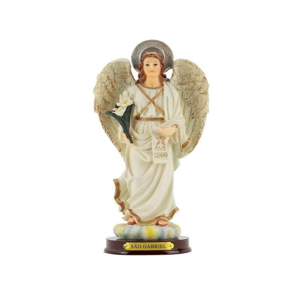 Imagem Estátua Arcanjo São Gabriel Enfeite Resina 20cm