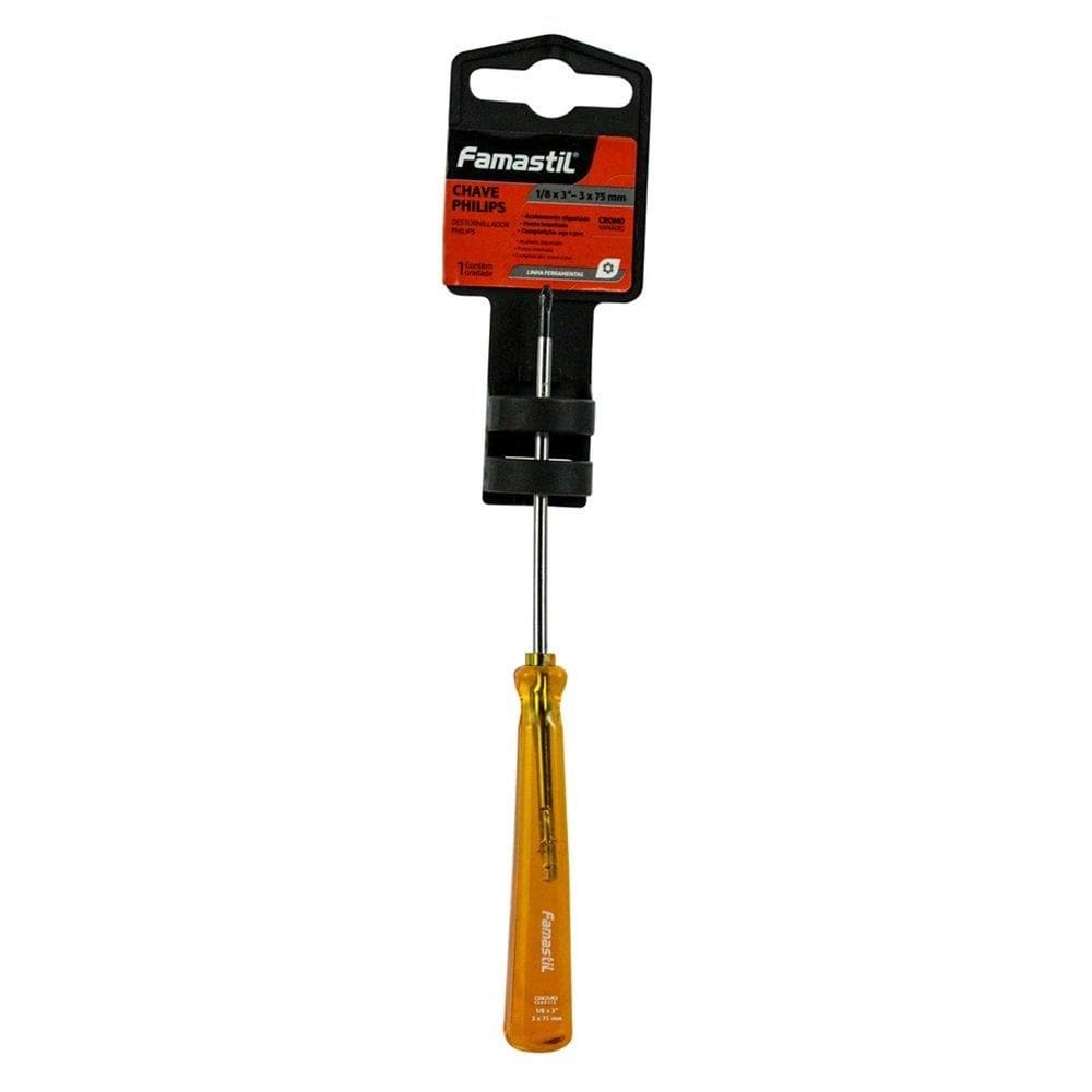 Chave Philips Famastil Ponta Imantada Cromo Vanadio 1/8 x 3P