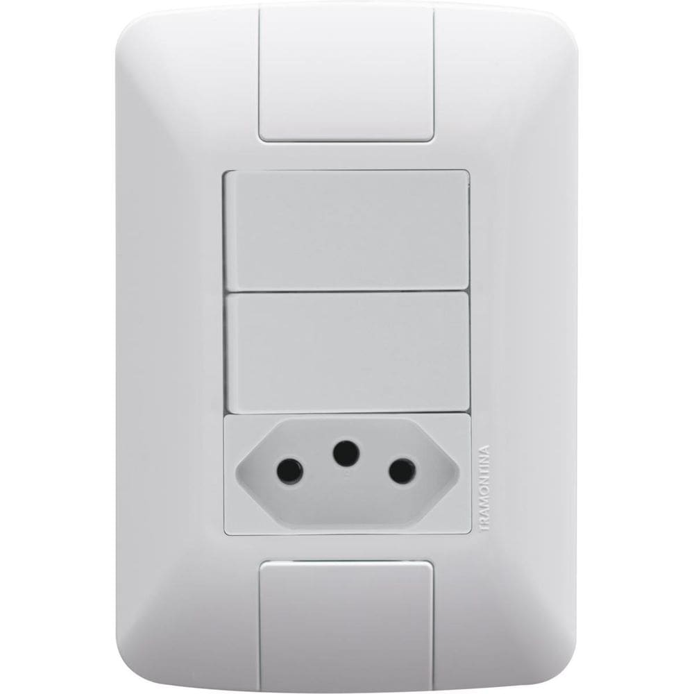 Conjunto 1 Tomada 20A 2 Interruptor Simples Tramontina Aria