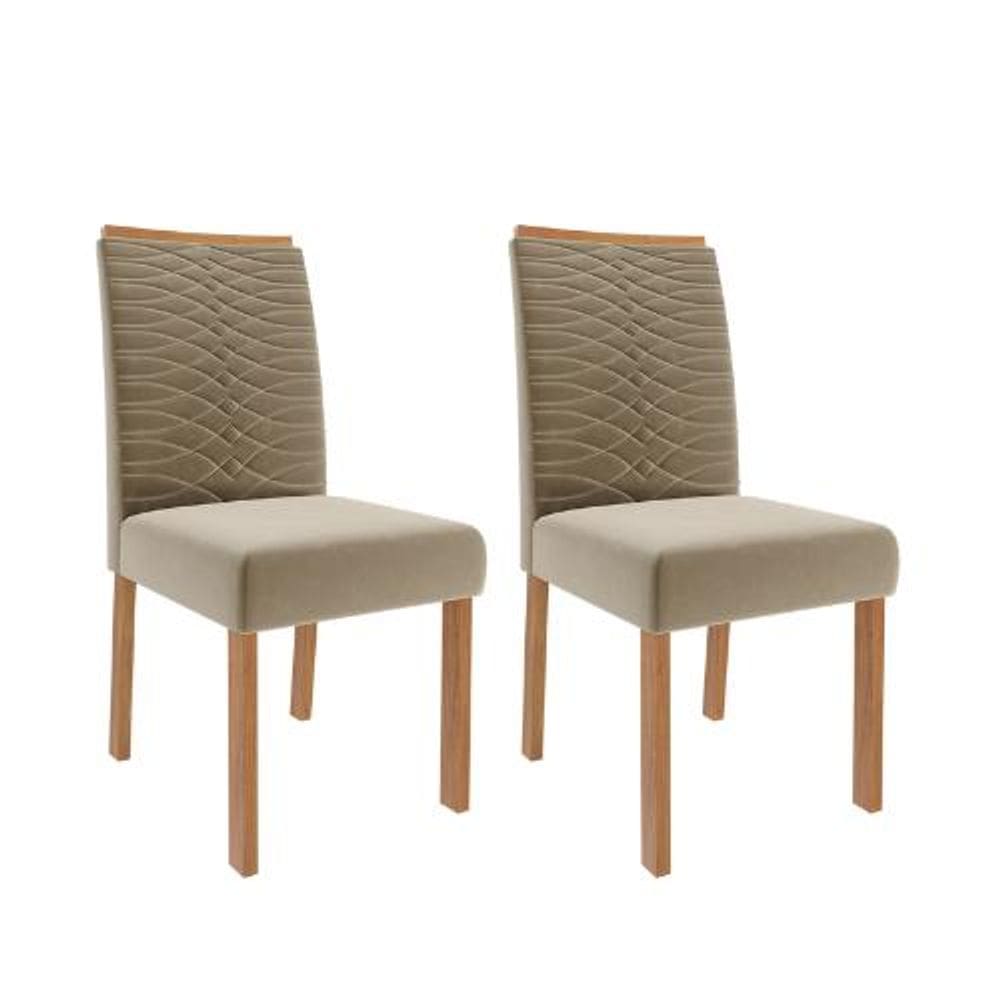 Conjunto 2 Cadeiras Clarice Madeira/Joli Cimol